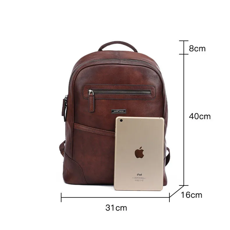 Womens Leather Travel Backpacks With Laptop Compartment Ladies Leather Backpack Purse For Women