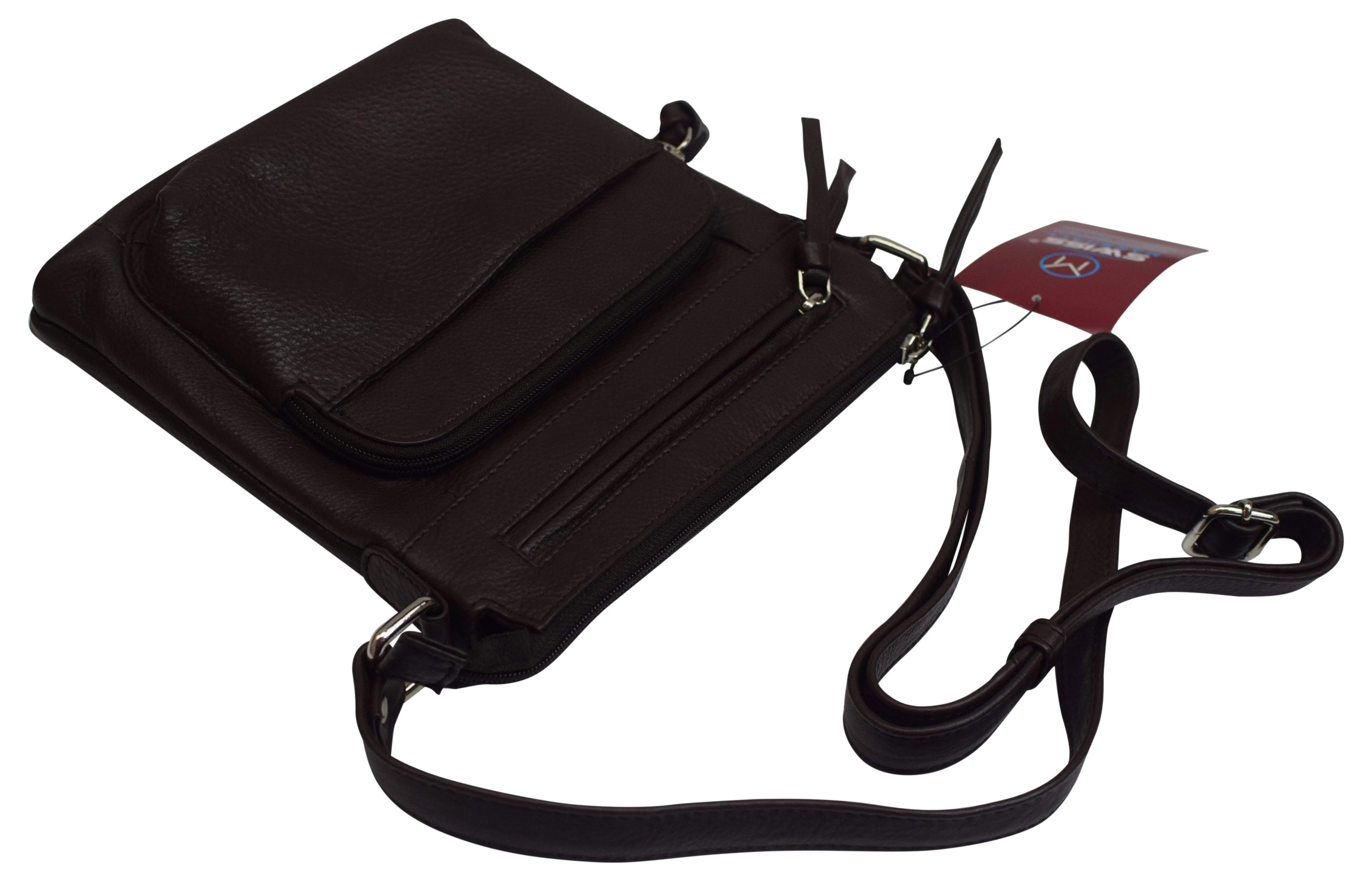 Women's Premium Genuine Leather Organizer Purse Ladies Crossbody Shoulder Bag