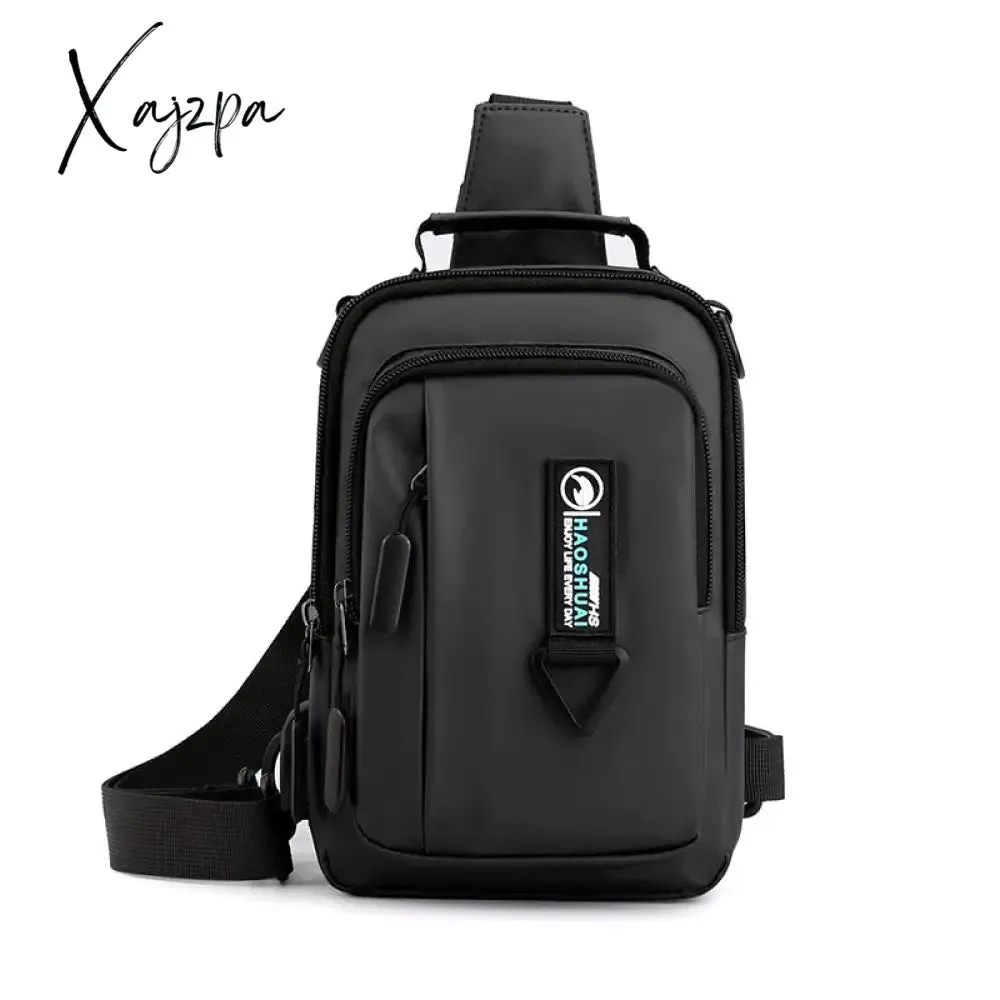 Xajzpa - Men Nylon Backpack Rucksack Cross Body Shoulder Bags Military Travel Male Fashion Messenger Chest Pack Bag Knapsack 4 USES