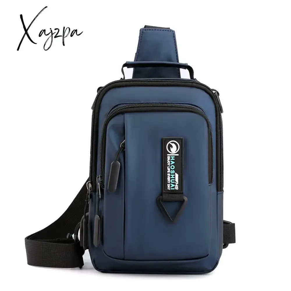 Xajzpa - Men Nylon Backpack Rucksack Cross Body Shoulder Bags Military Travel Male Fashion Messenger Chest Pack Bag Knapsack 4 USES