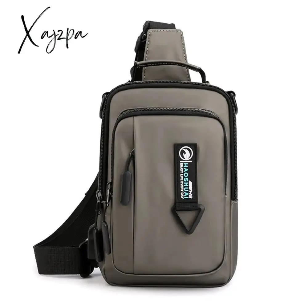 Xajzpa - Men Nylon Backpack Rucksack Cross Body Shoulder Bags Military Travel Male Fashion Messenger Chest Pack Bag Knapsack 4 USES