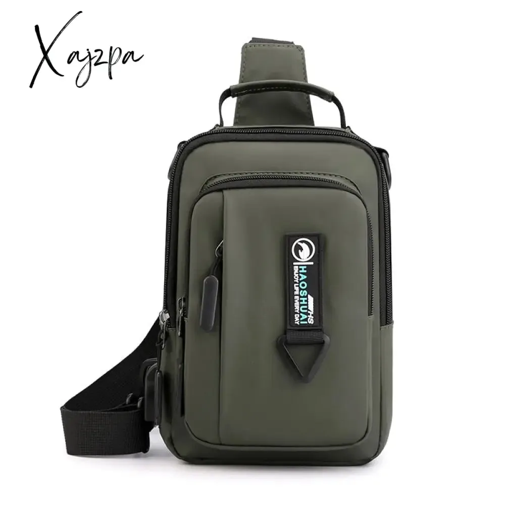 Xajzpa - Men Nylon Backpack Rucksack Cross Body Shoulder Bags Military Travel Male Fashion Messenger Chest Pack Bag Knapsack 4 USES